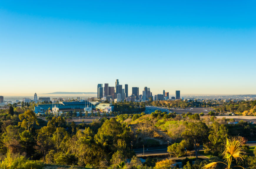 A shot of the Los angeles skyline