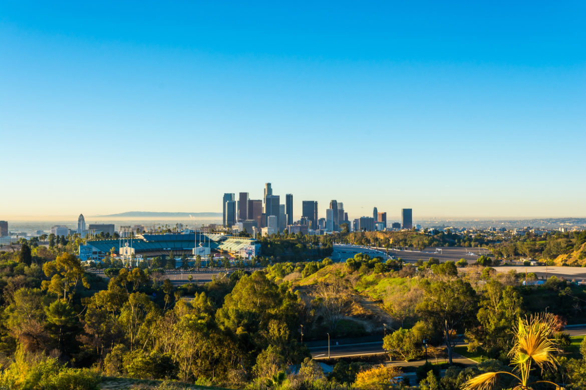 A shot of the Los angeles skyline